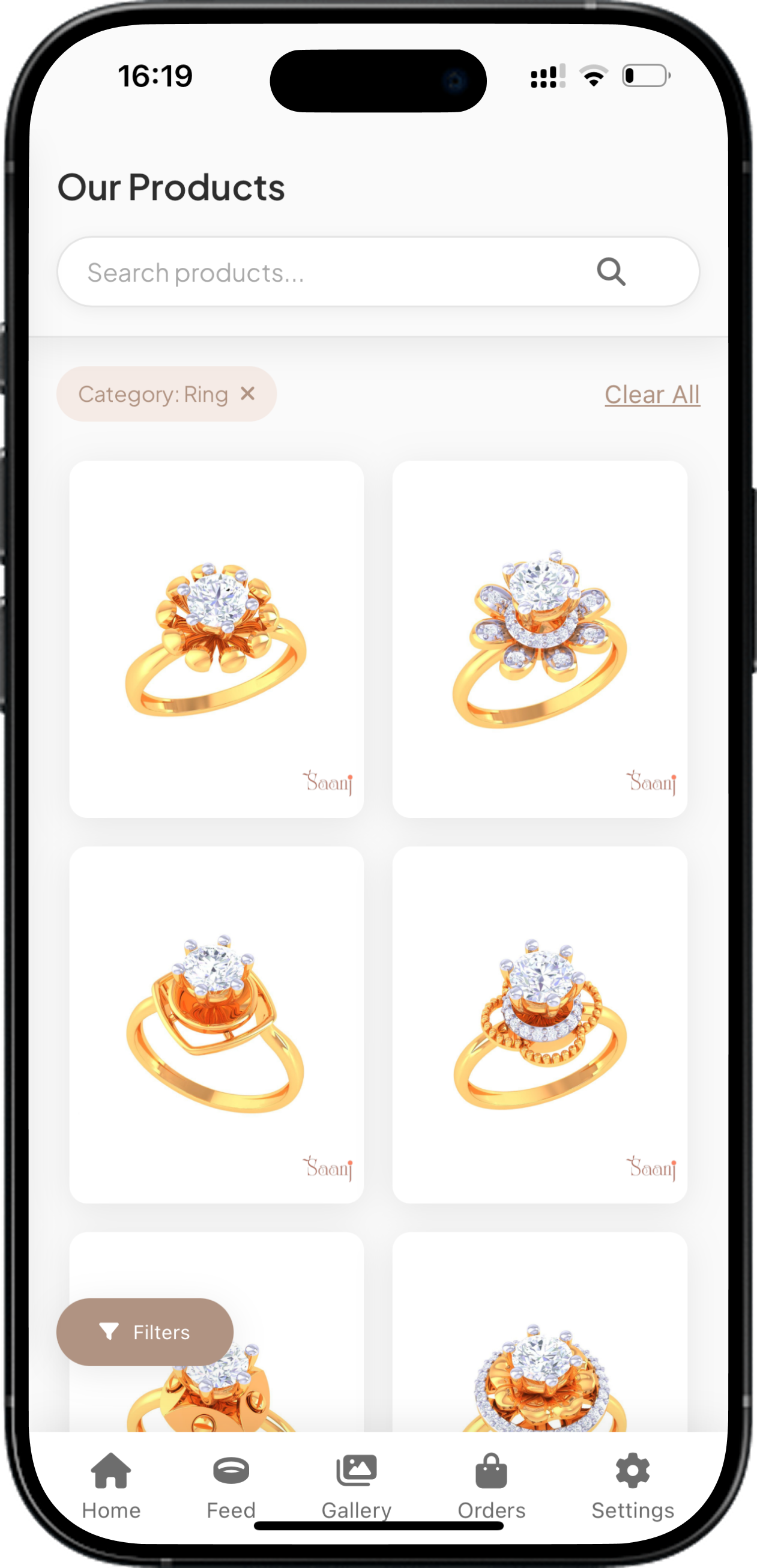 Product catalog view interface