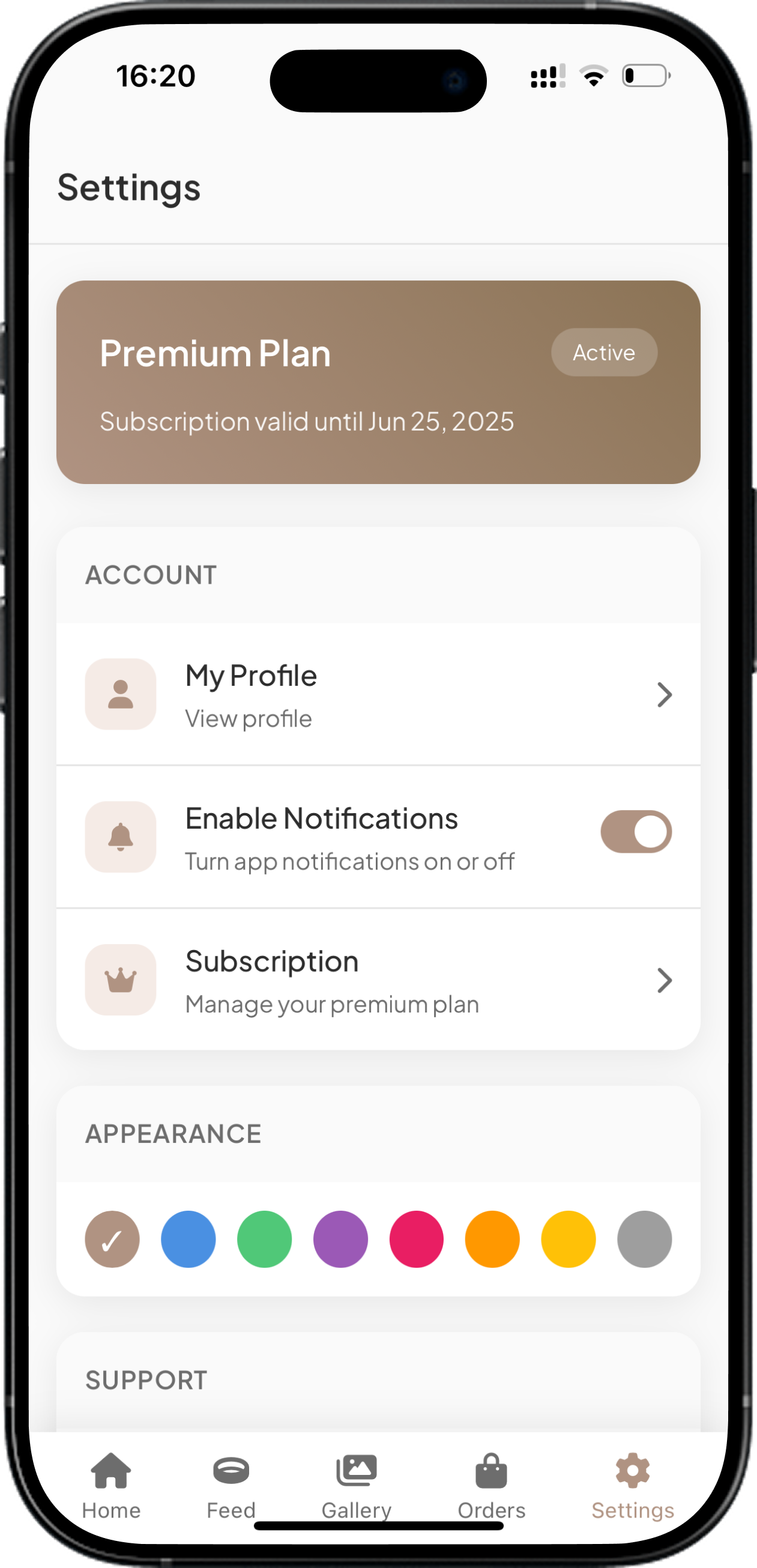 Order management interface